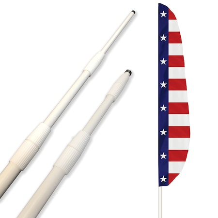 Global Flags Unlimited Fiberglass Telescoping Flagpole 15' 204999